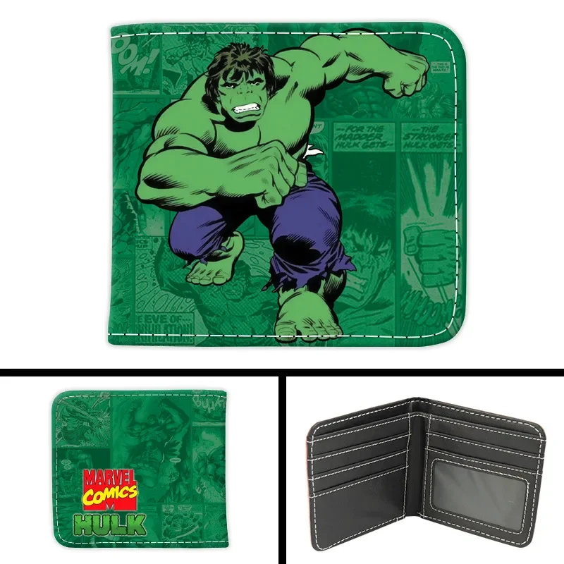 Hot Toys Marvel Avengers Spider Man Anime Foldable Wallet Men Children Bank ID Card Holder Card Clip Bag Cartoons Cosplay Gifts