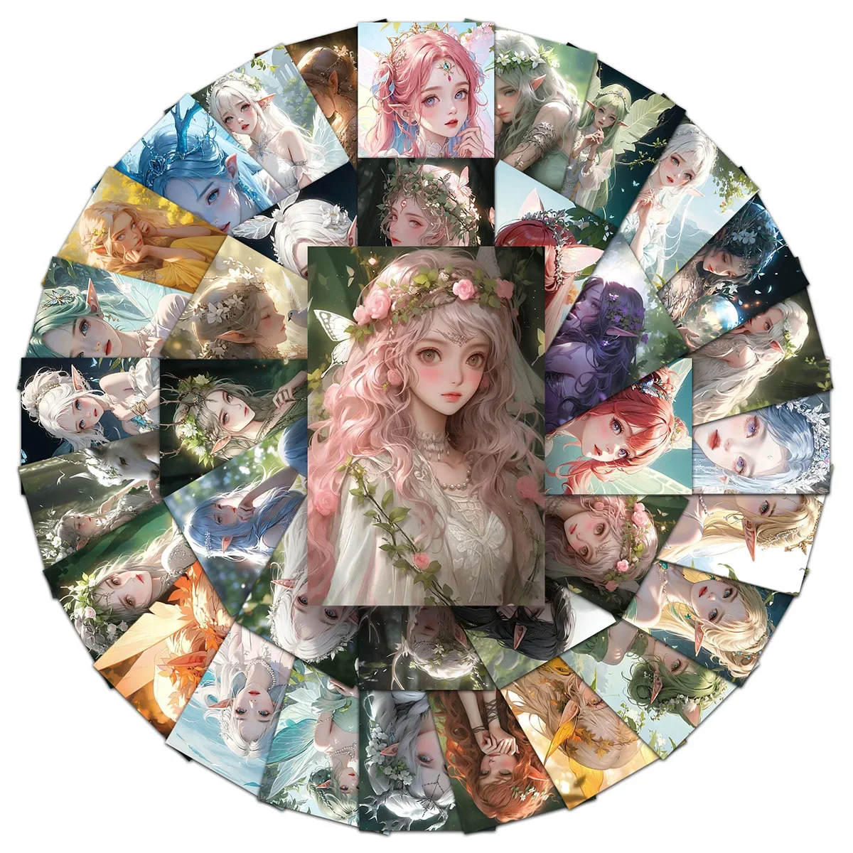 

50pcs Elf Forest Princess Fairy Girl Decoration Notebook Stationery Waterproof Sticker