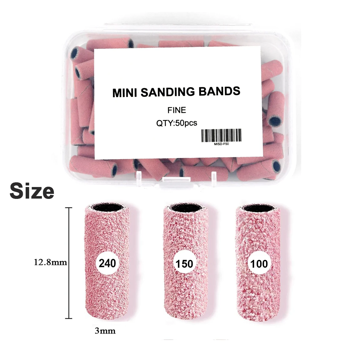 5000Pcs/Case 3mm Pink Mini Sanding Bands for Electric Nail Drill Nails Tool Accessories