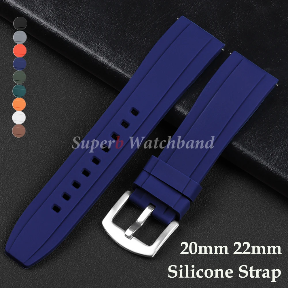 

Rubber Strap 20mm 22mm for Rolex for Omega Wristbelt Soft Sport Universal Watrproof Silicone Watch Band for for Seiko Bracelet