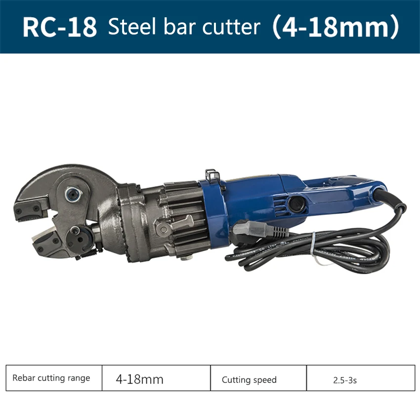 

RC-18 Electric Steel Bar Cutter Rebar Cutting Machine Shears Scissors Hydraulic Cutting Machine Rebar Cutter 110/220v 950w/1250w