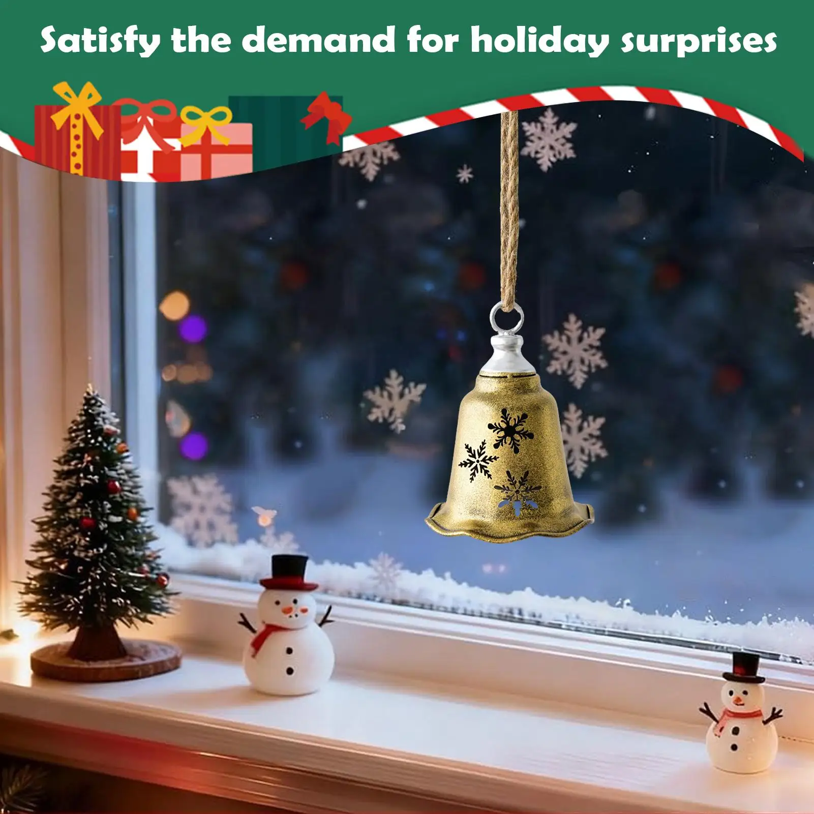 Christmas Bell Ornaments Hollow Pendants Christmas Tree Pendant For Holiday Home Dinner School Restaurant Cafe Shopping Mall