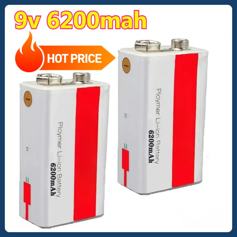 

Lithium Ion 9v 6200mah Rechargeable Battery Mini USB Battery 9V Multimeter Microphone Toy Lithium