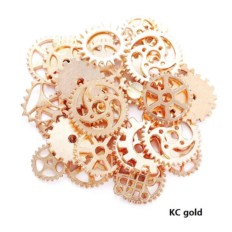 New 30pcs-100pcs 10 Color Small Size 8-15mm Zinc alloy Mix Alloy Mechanical Steampunk Cogs & Gears Diy Accessories