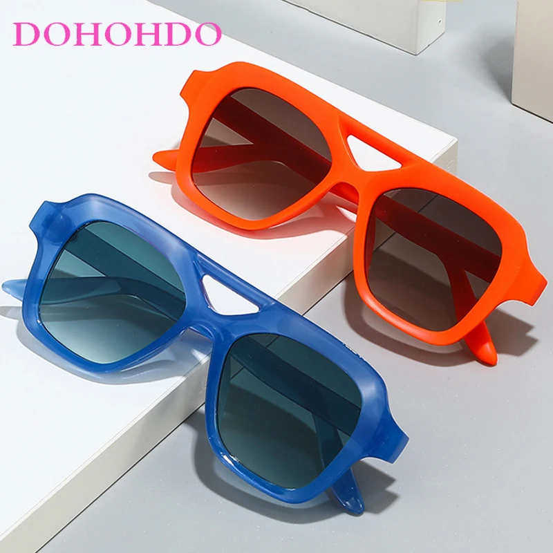 Retro Classic Luxury Brand Design Twin Bridge Sunglasse For Men Women Fashion Personality Brief Outdoors Pilot Sun Glasses UV400