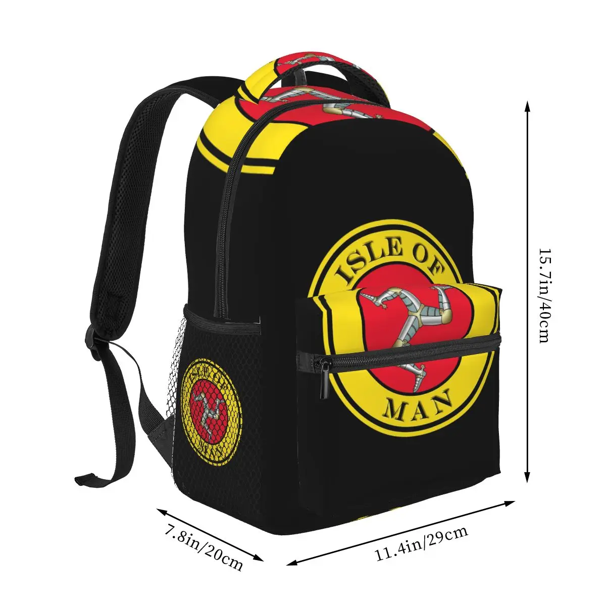 Isle Of Man Motorcycle Racing Student Backpack School Bag Hiking Travel Daypack for Men Women Fashion Bookbag Shoulder Bags