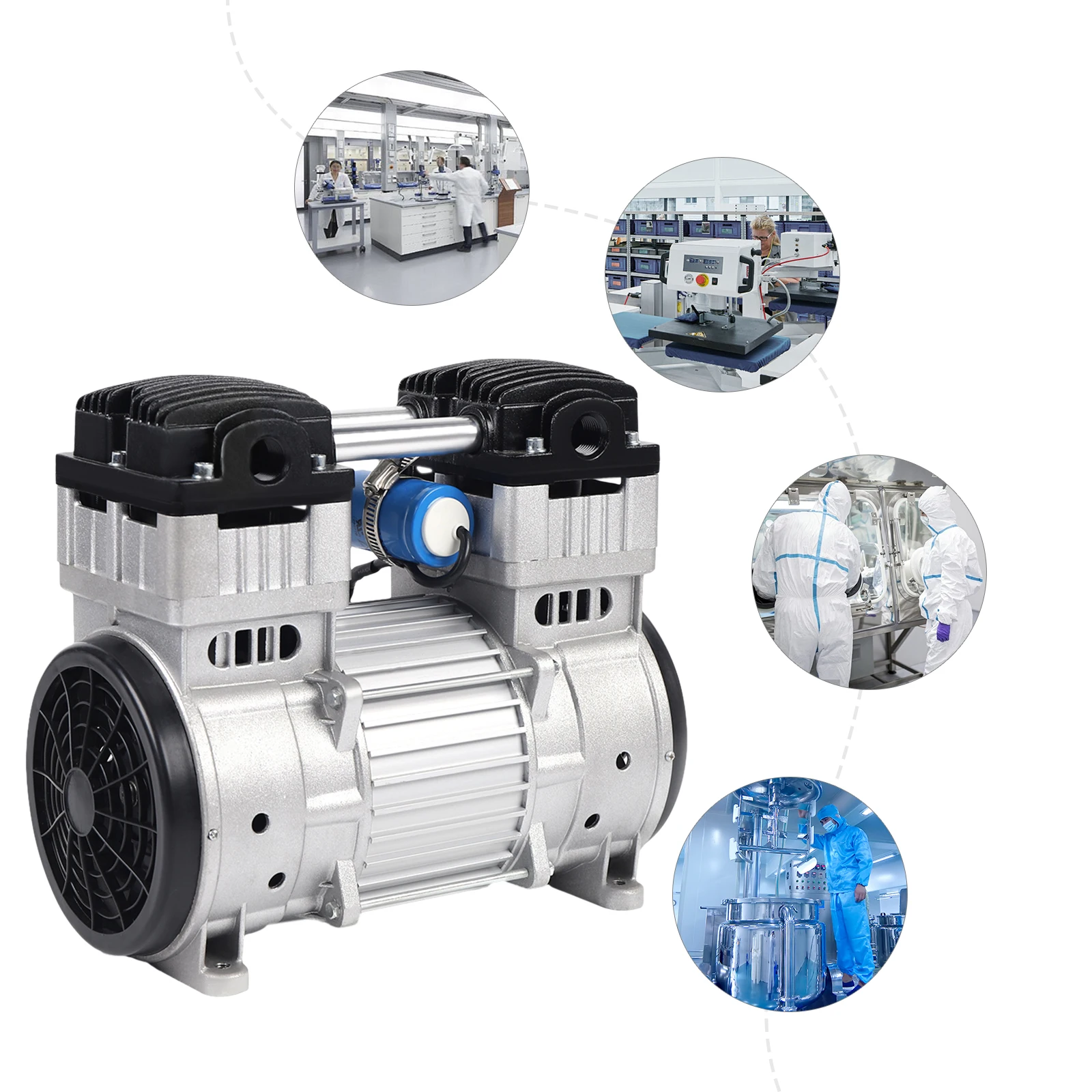 8bar/116PSI 1100W oil-free micro air diaphragm pump 110V 1400 rpm