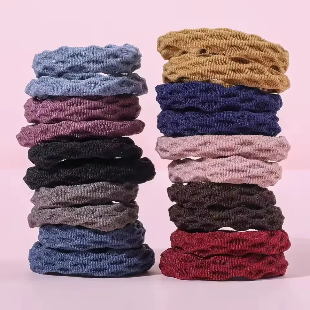 20 Stück Damen Mode-Haaraccessoires Hochelastische Jacquard-Muster Haargummis Haarbänder Haarringe für Styling