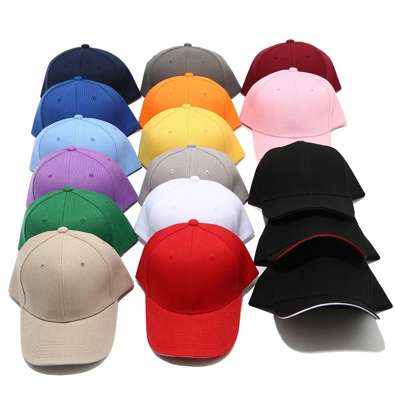 17 color custom logo printing 6 pieces of wool fine men and women casual solid color baseball cap outdoor travel fashion cap - Image 3