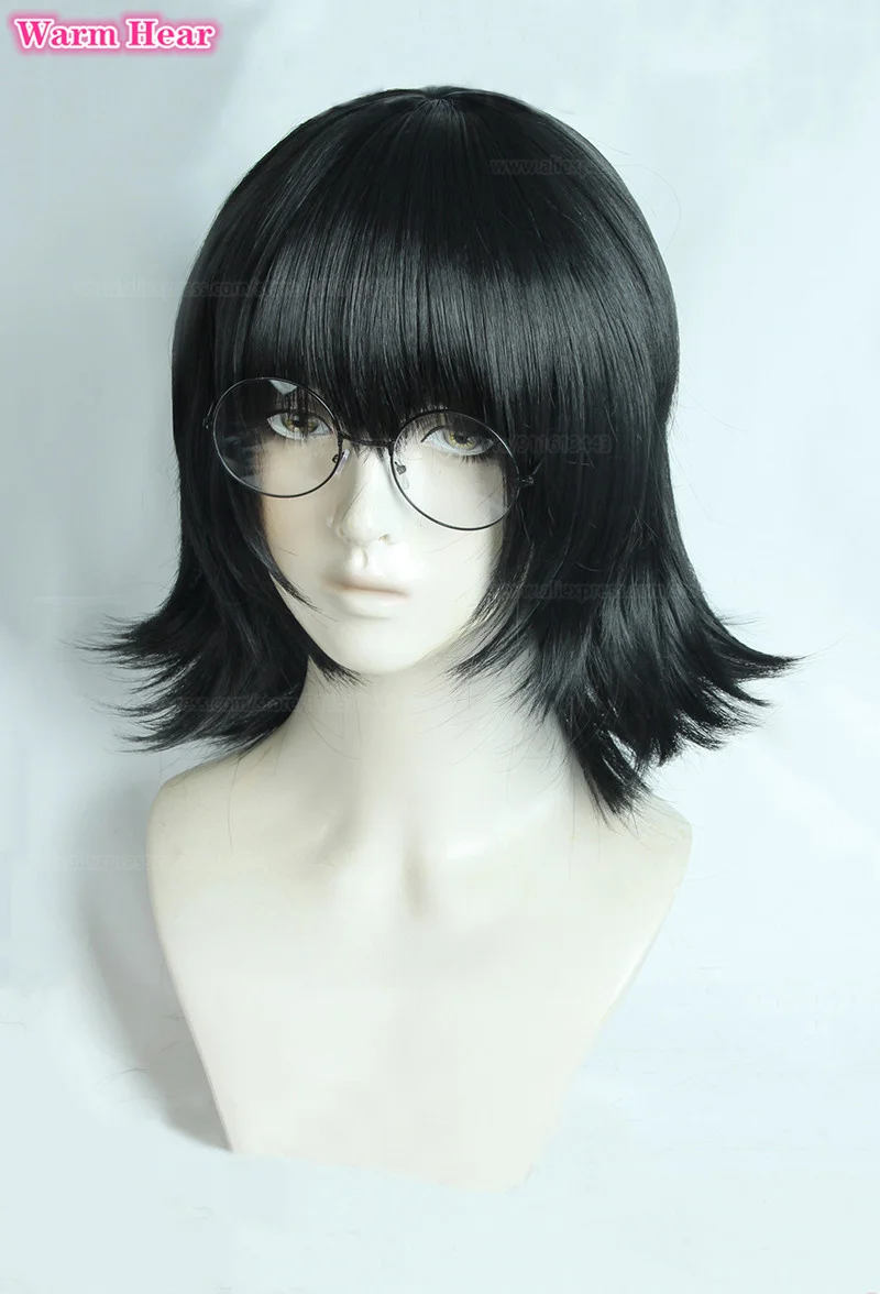 Shizuku-Perruque Synthétique Courte Noire avec Bonnet pour Cosplay, Anime, Degré de Chaleur, ixd'Halloween, Nouvel Arrivage, 2024