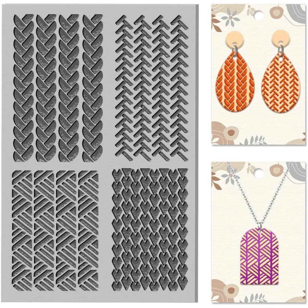 Выкройки для шитья, вязания, текстурированный коврик из глины, формы для полимерной глины, инструменты для изготовления текстур «сделай сам», глиняные керамические серьги, ювелирные изделия