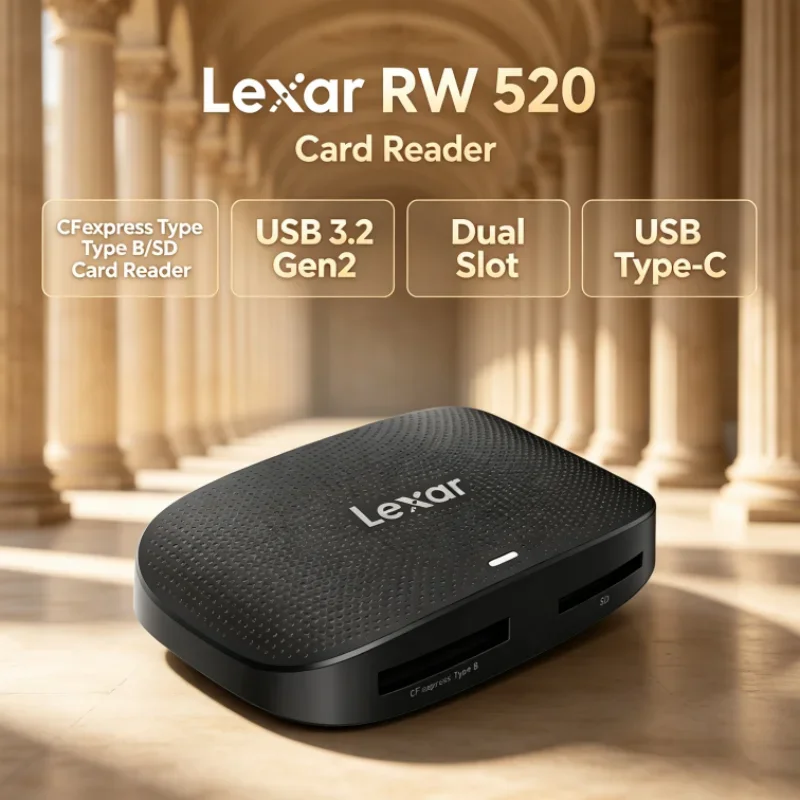 Lexar RW520 Memory Card Reader High Speed CFexpress Type B SD Card Reader USB 3.2 Gen 2 for Video Transfer