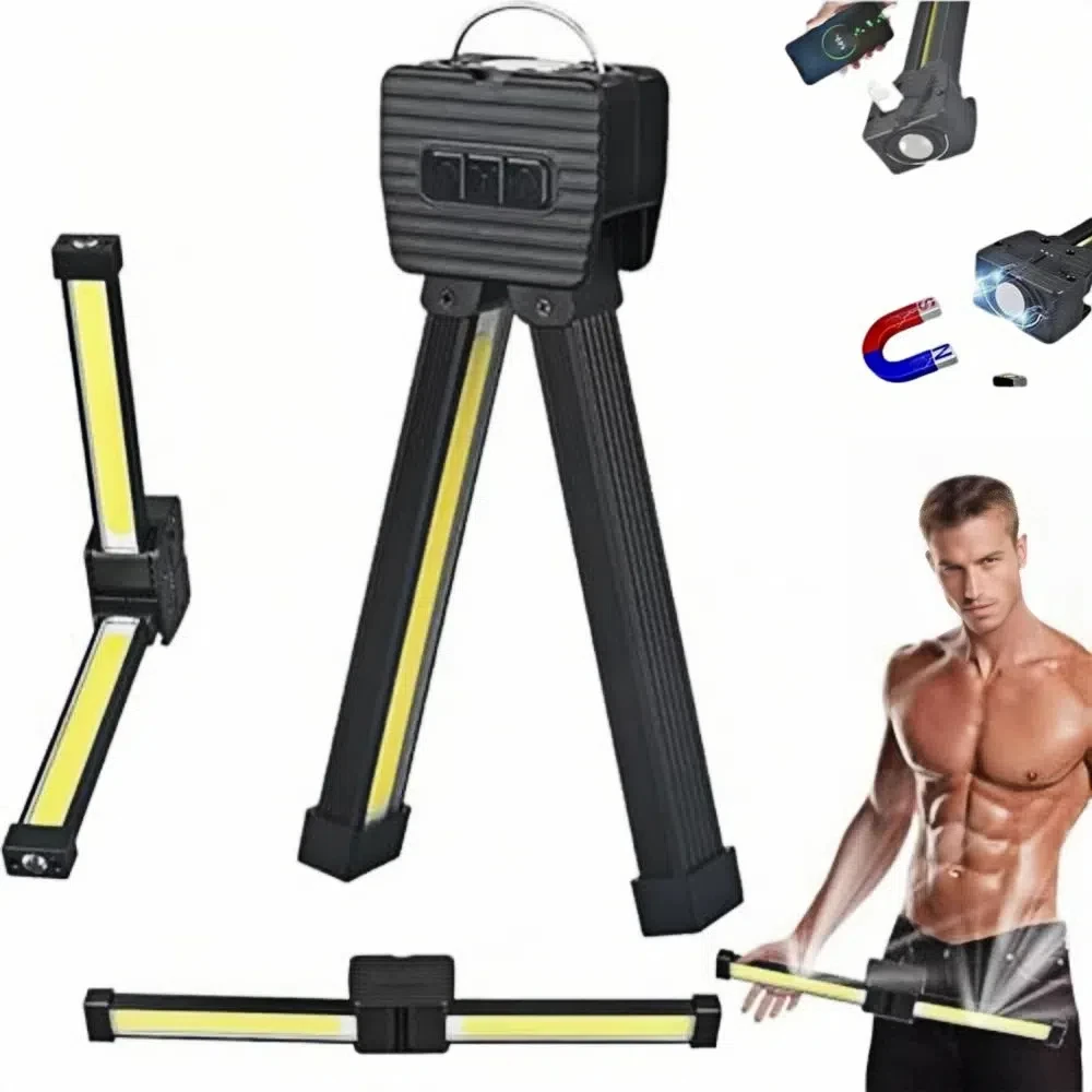 

High Quality LED Gym Lamp 7th Gear Dimming with Hanging Hook Posing Lamp Magnetic Suction Model 180 Degree Folding Flashlight