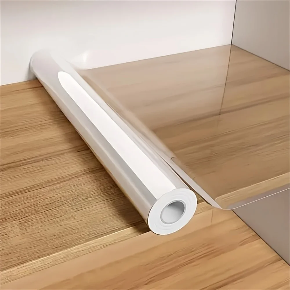 1 Roll Transparent Kitchen Backsplash Wall Protector Self-Adhesive Oil-Proof Sticker Film Removable for Cupboards Household Use