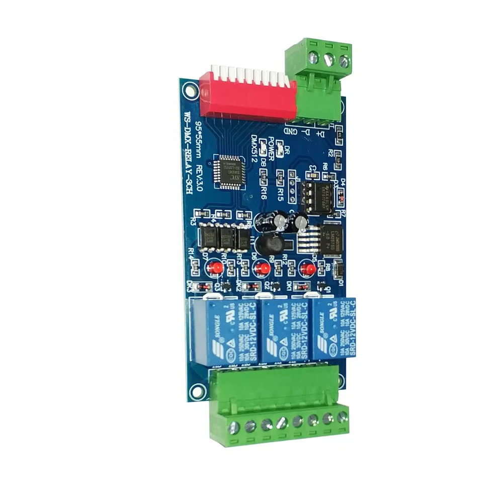 Wholesale 3CH DMX 512 RELAY OUTPUT , LED dmx512 Controller board, LED DMX512 Decoder,Relay Switch Controller