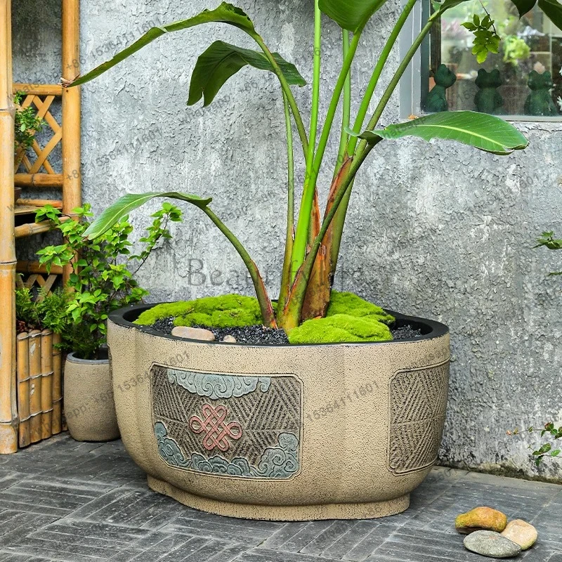 Outdoor Garden Planting Large Pot Garden Balcony Decorative Landscaping Water-raised Potted Plants