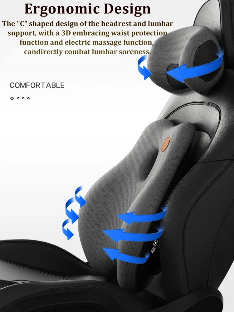 Car massage neck pillow lumbar support pad car seat travel relaxation head lumbar support car accessories universal headrest