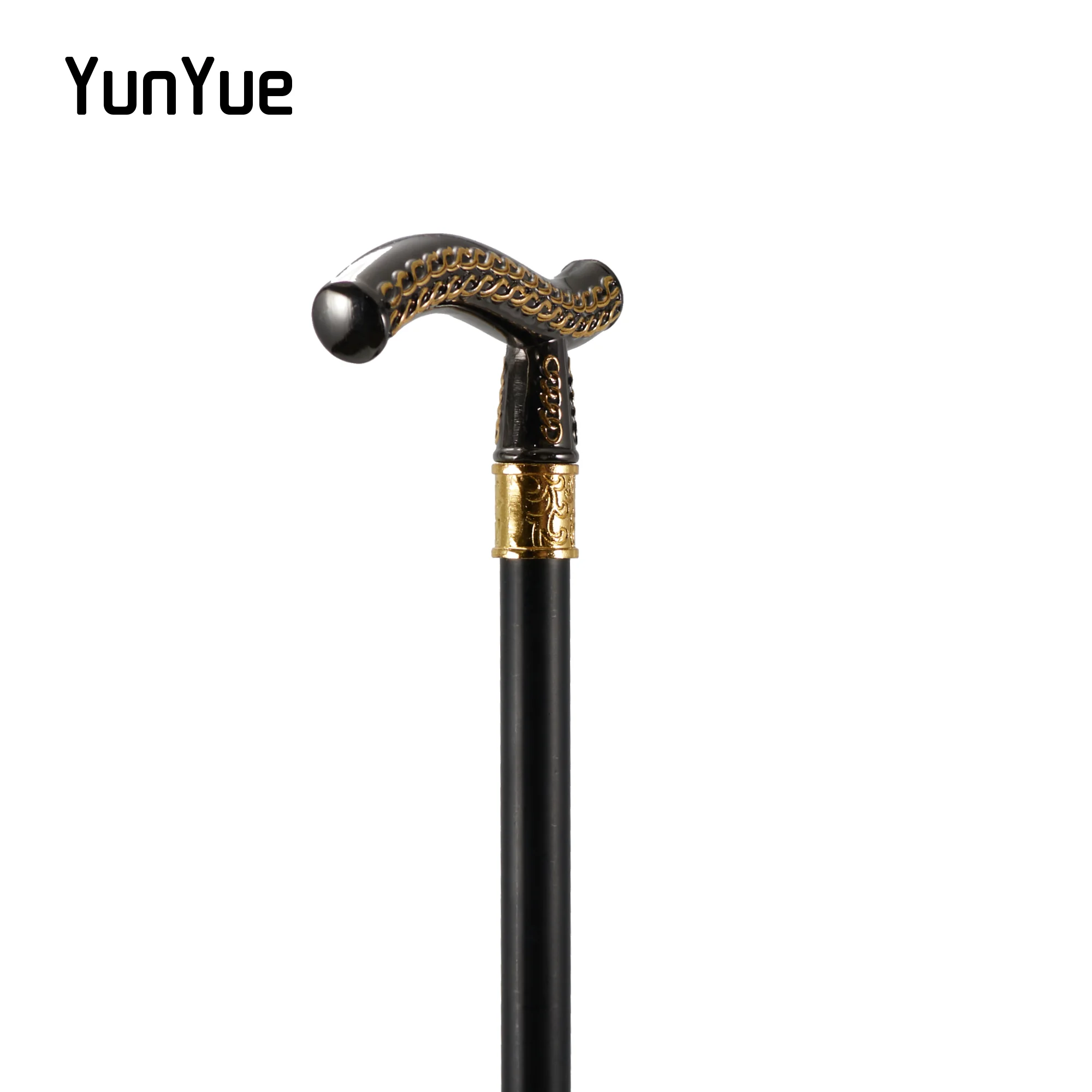 عصا مشي عصرية فاخرة بنمط رأس القمح باللونين الأسود والذهبي للحفلات، عصا مشي أنيقة للنساء