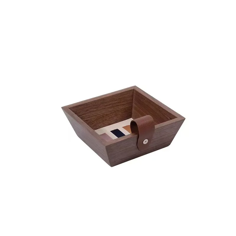 Berlin Apartment Series First Layer Fiber Leather Color Matching Ribbon Tray, Jewelry Tray