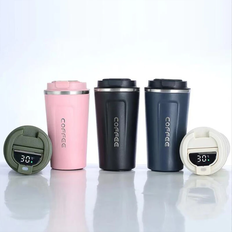 Simple coffee cup 304 double-layer cup stainless steel thermos cup spray car cup portable water cup outdoor solid color cup