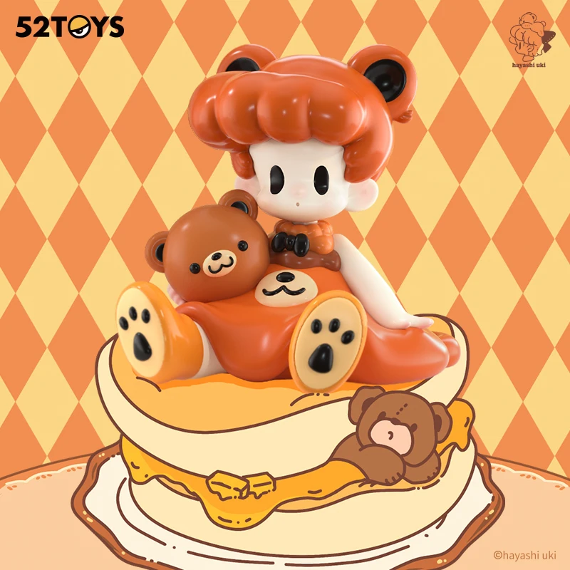 

52TOYS UKI Bear Pancake，Cute Figures, Collectible Toy, Height: about 10cm/3.94inch