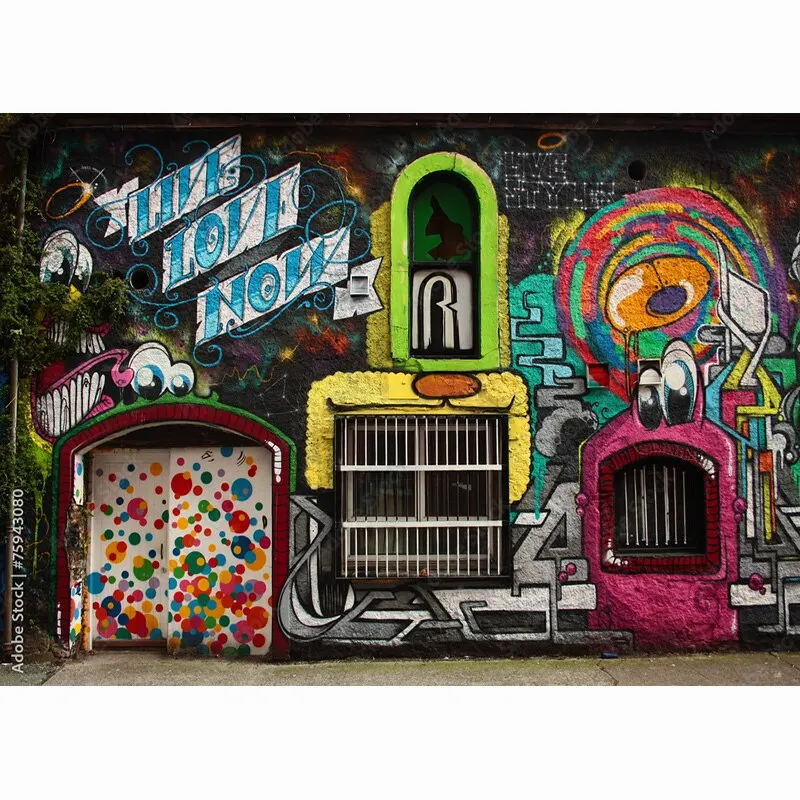 Fondali per foto Vintage Retro Factory Interior Graffiti vecchio muro di mattoni fotografia sfondo puntelli da Studio PJT-04