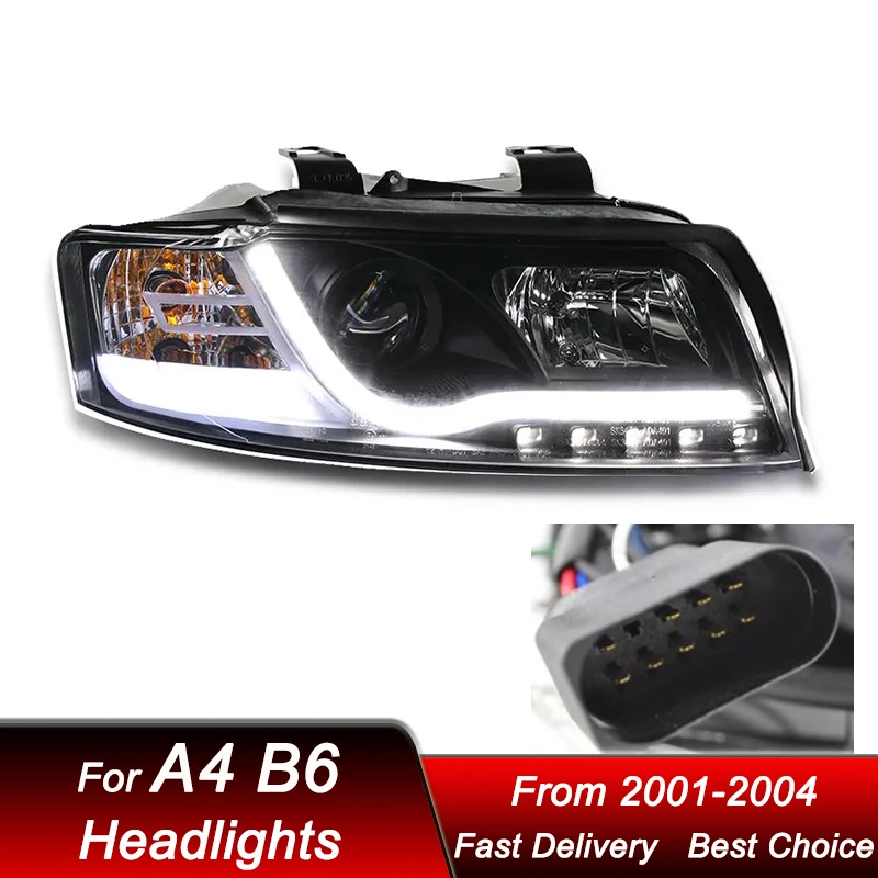 

Car styling Headlights For Audi A4 B6 2001-2004 new style LED Headlamp Assembly Upgrade Projector Lens Accessories Kit