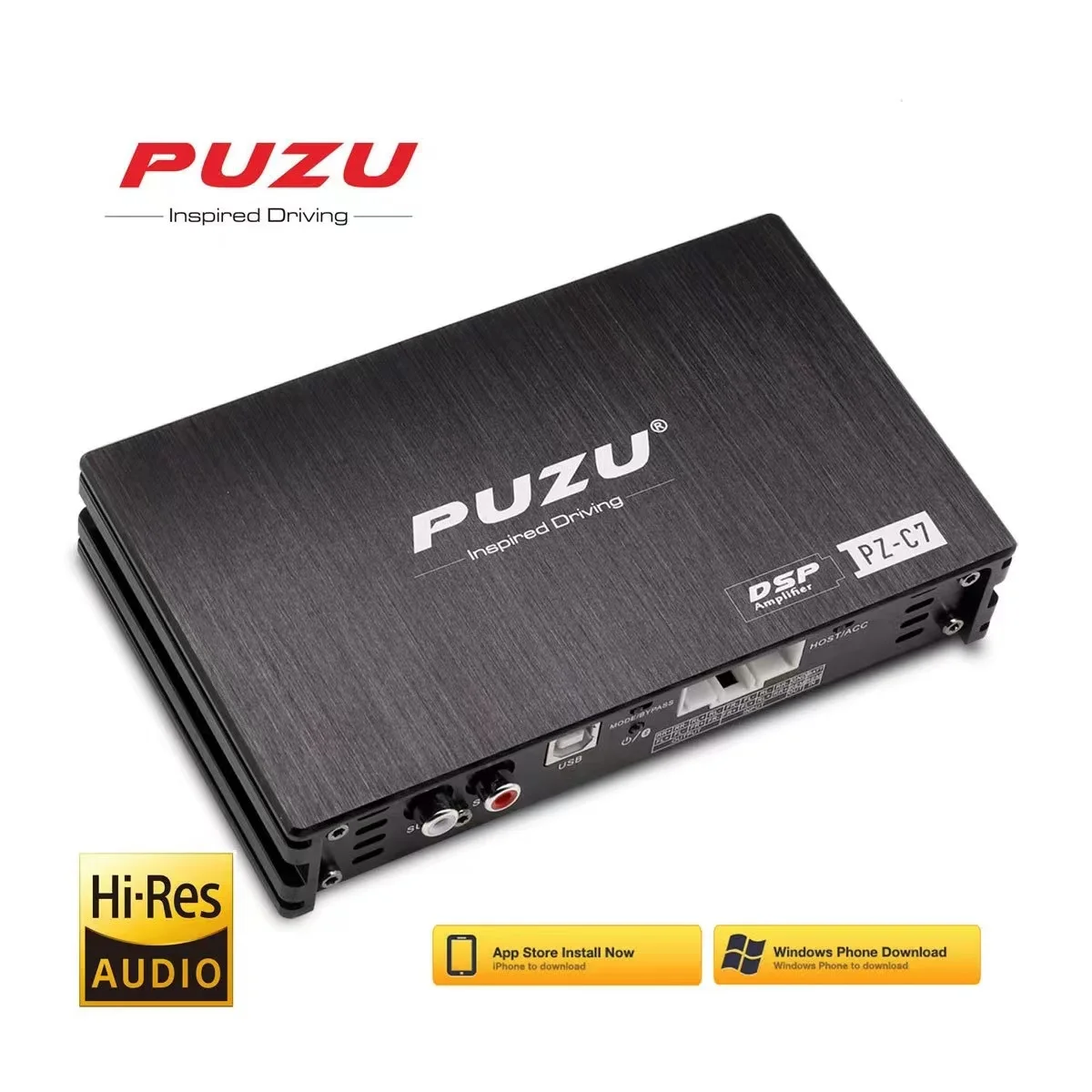 PUZU C7 Car DSP amplifier with factory cable fit for toyota cars built in 4CH to 6ch for subwoofer RCA output audio processor