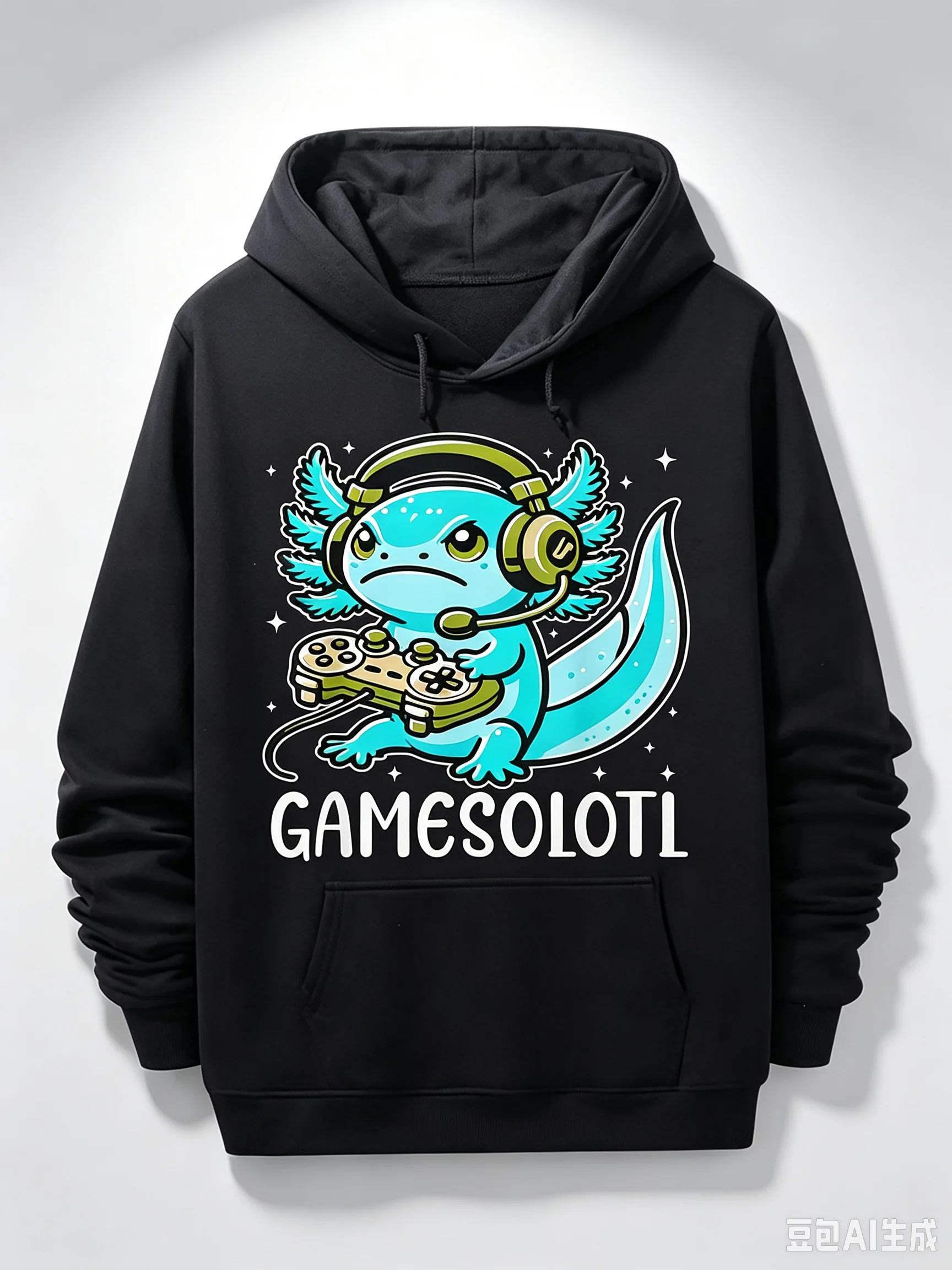 Gamesolotl Asolot Gamer Hoodie, Classic Black Jumper, Hoodie, Urban Fashion, Marginal Aesthetic, Comfort Version, Fashion Lover