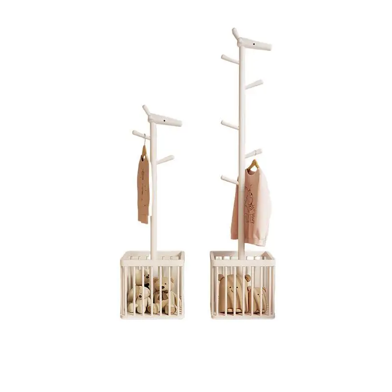 Solid wood deer hanger floor bedroom living room mobile hanger dirty clothes basket integrated single package