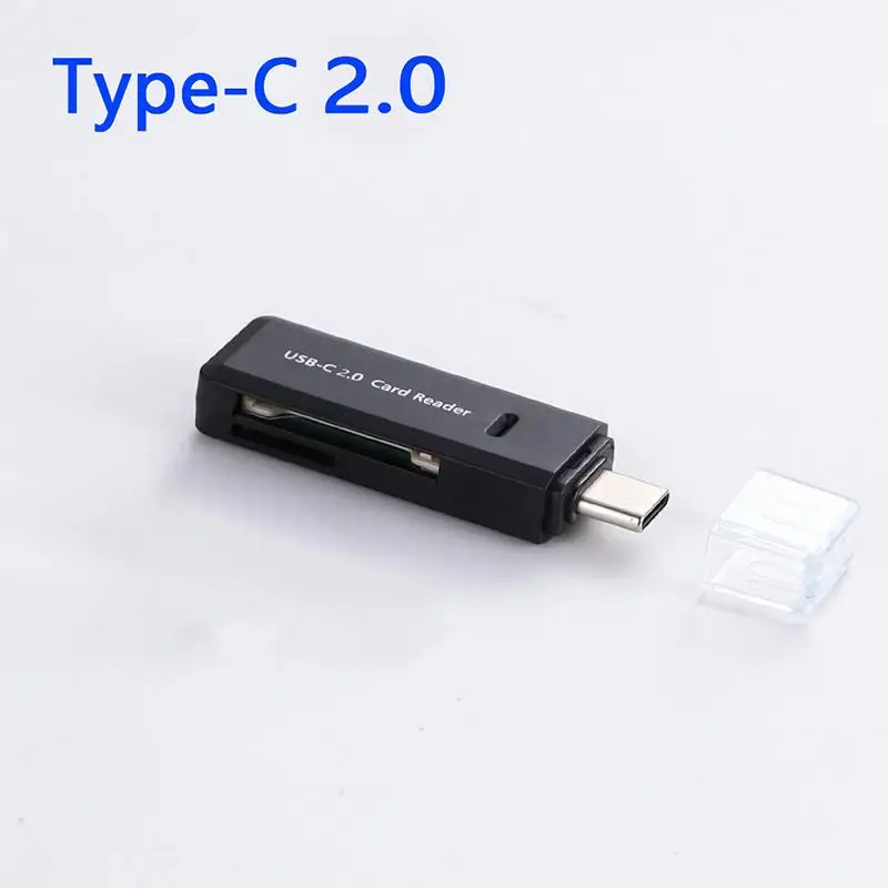 2-in-1 Multi Functional Type C 3.0 Card Reader TF Memory Card Reader USB Flash Drive Card Reader Adapter For PC Laptops