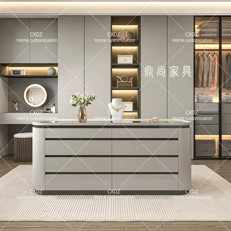 Luxury Floor Standing Jewelry Cabinet Double Sided Display Storage Unit for Cloakroom Clothing Store Home Organization