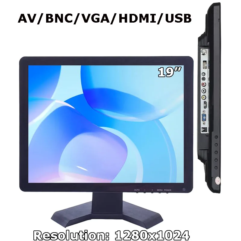 19 "1280x1024 POS pantalla táctil VGA HDMI Monitor de ordenador pantalla táctil resistiva/capacitiva de escritorio con AV BNC VGA HDMI USB