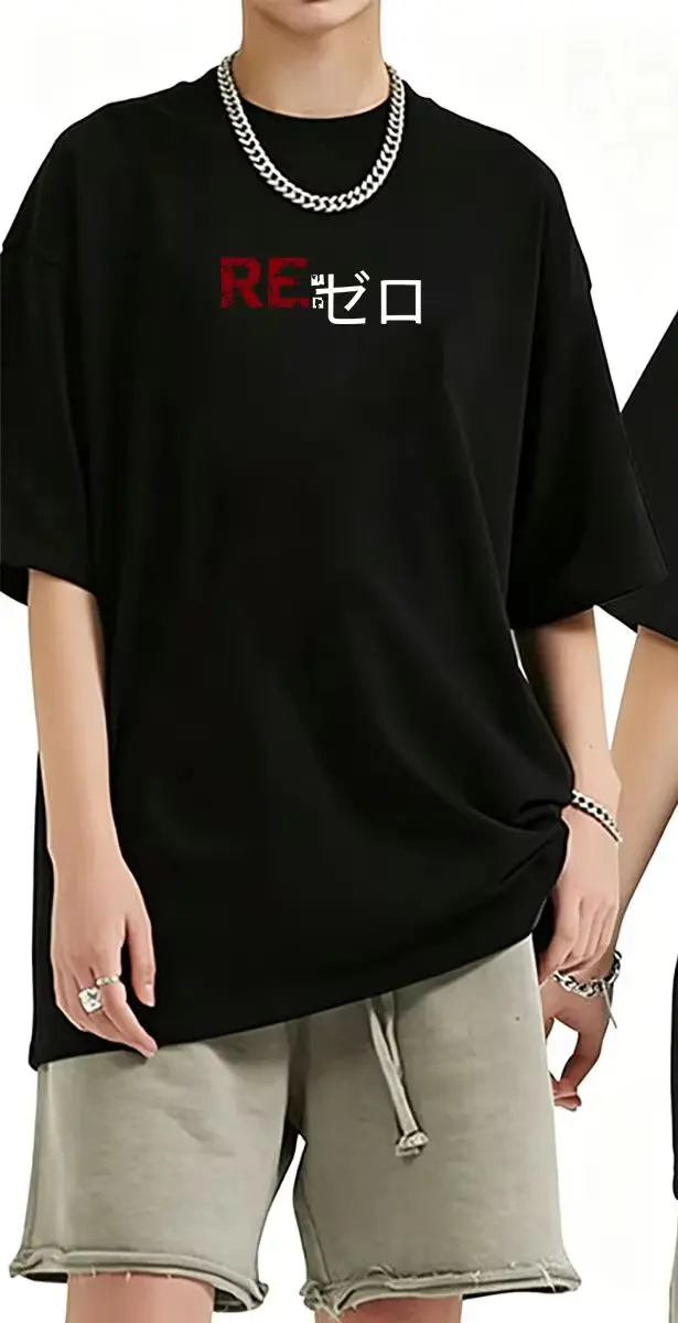 Anime Re:ZERO Starting Life in Another World T-Shirt Subaru Natsuki Grafik-T-Shirts für Männer und Frauen, Vintage, lässig, übergroßes T-Shirt