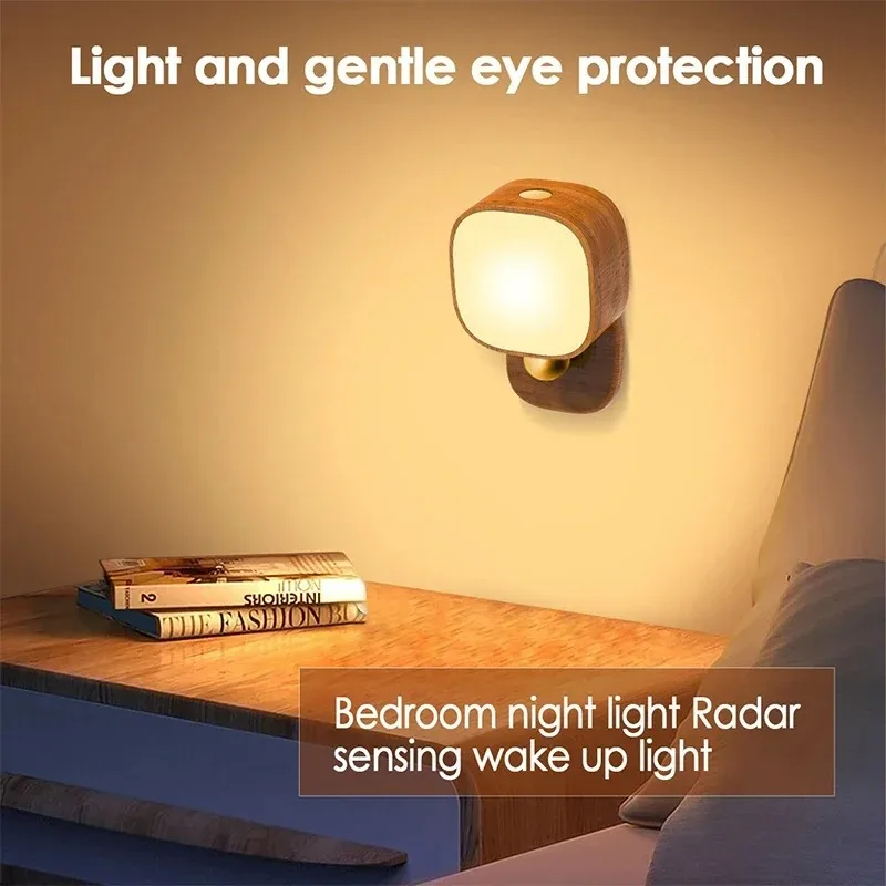 

Wireless, charging, bedside, wall, lamps, wooden, night, light, portable, creative, magnetic, touch, switch, person, body, smart