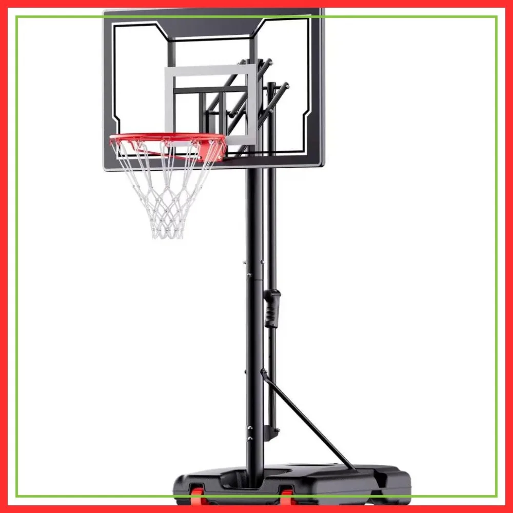 

Portable Adjustable Height Basketball Hoop with Wheels for Driveway Backyard Outdoor Play