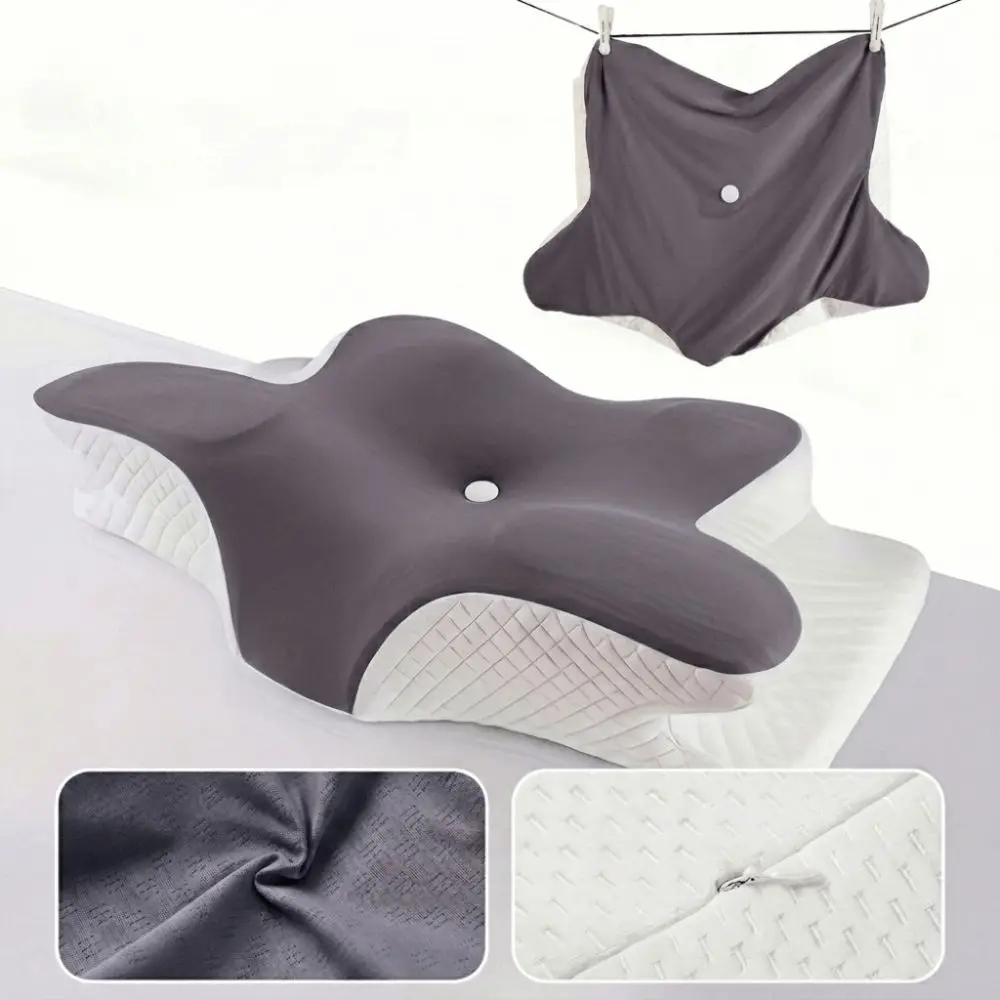 Cooling Fabric Cervical Pillowcase Moisture Wicking Breathable Memory Foam Pillowcase Soft Touch Pillow Cover Bedroom Sleep