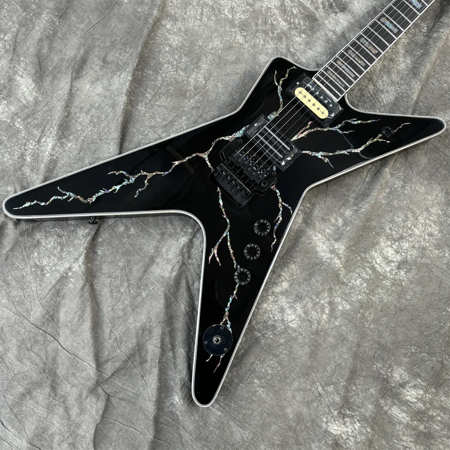 Electric Guitar No brand can print RARE Stock Black Dean Washbun Dimebag Custom
