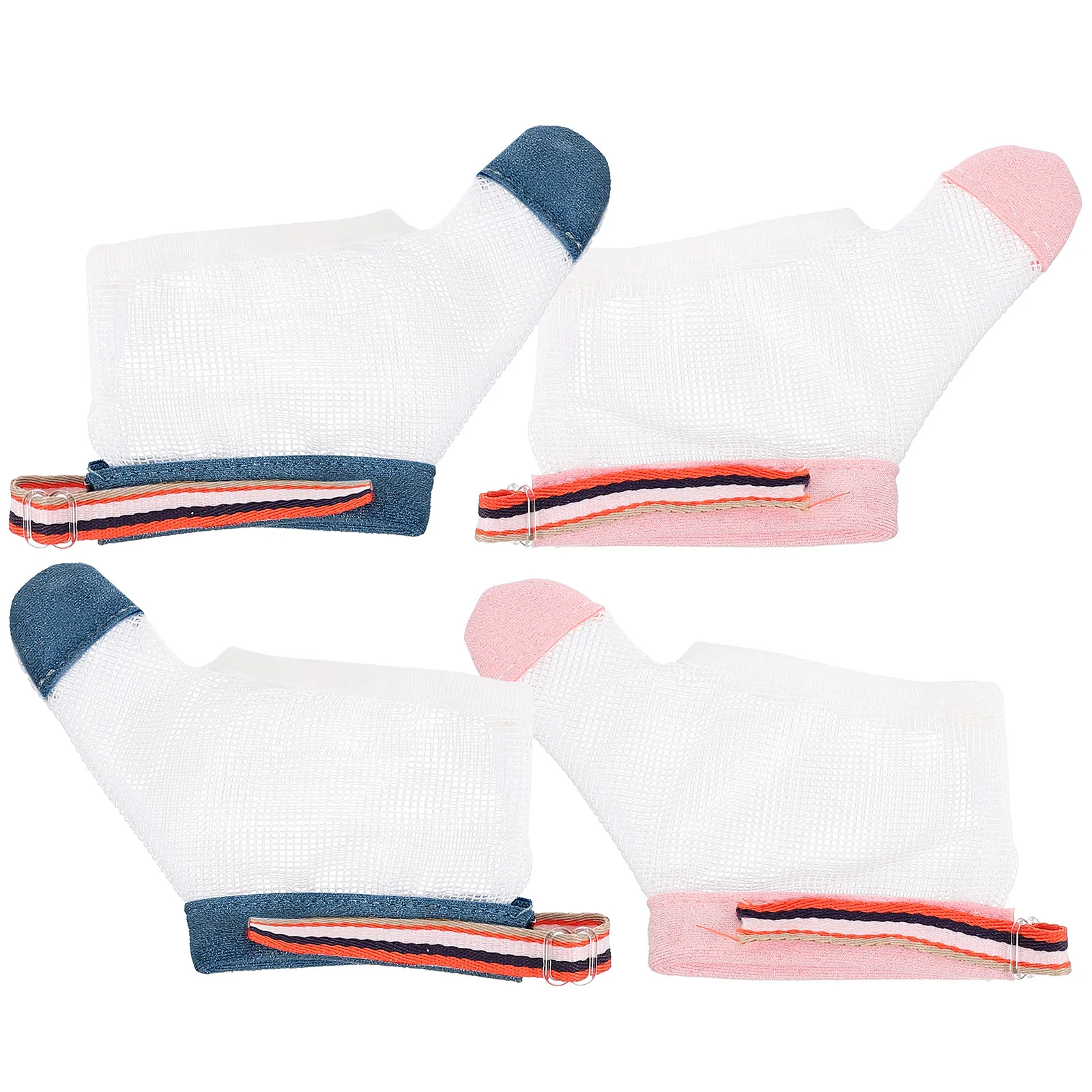 

2 Pairs Anti Finger Sucking Cloth Covers Babies Thumb Guards Mittens L Mesh Breathable Reusable Washable Hand Protectors Baby