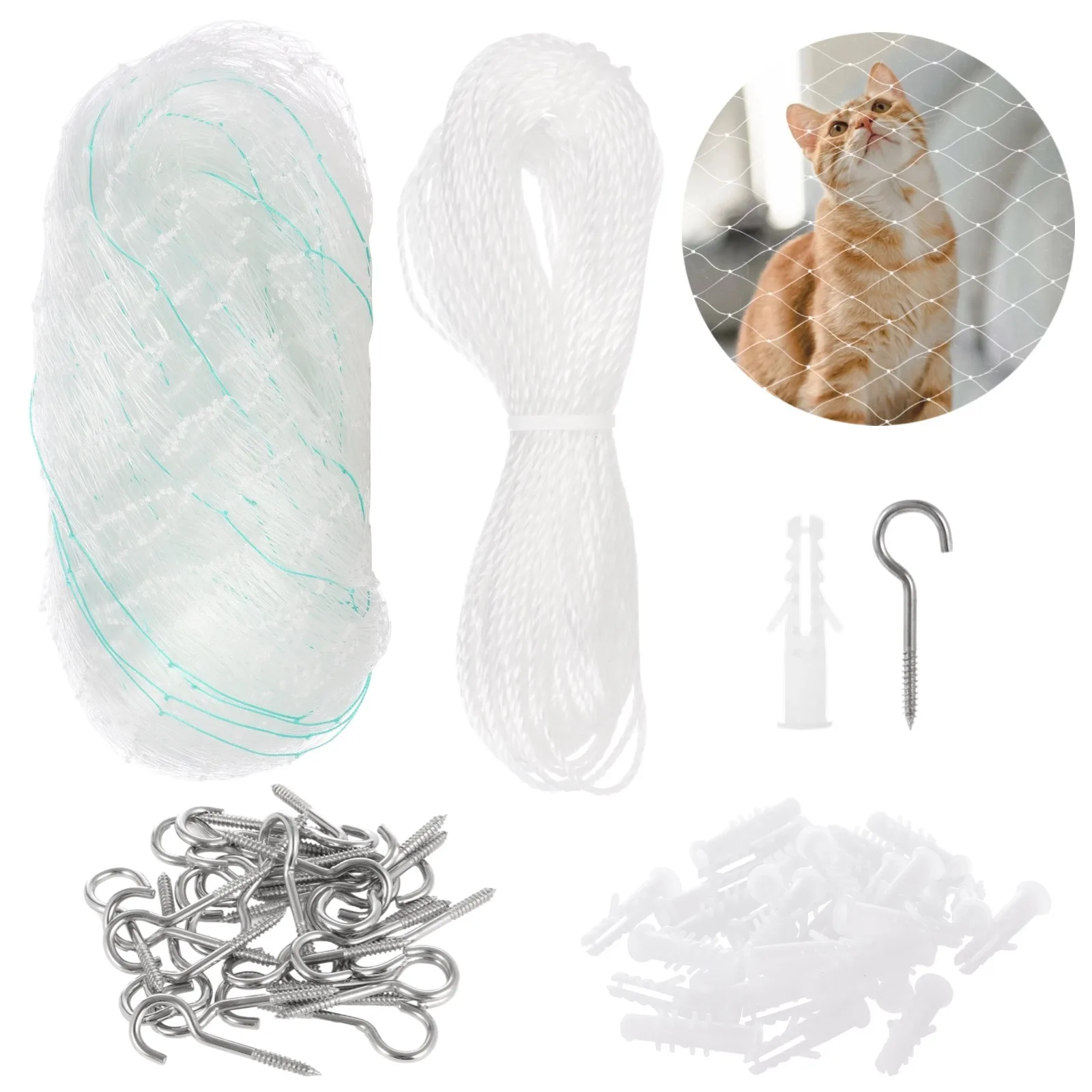 10x20 Ft Anti-Fall Mesh Fence Netting For Balcony Cat Netting Anti Bird Netting For Garden Balcony Nylon Pet Mesh Fence For Pet