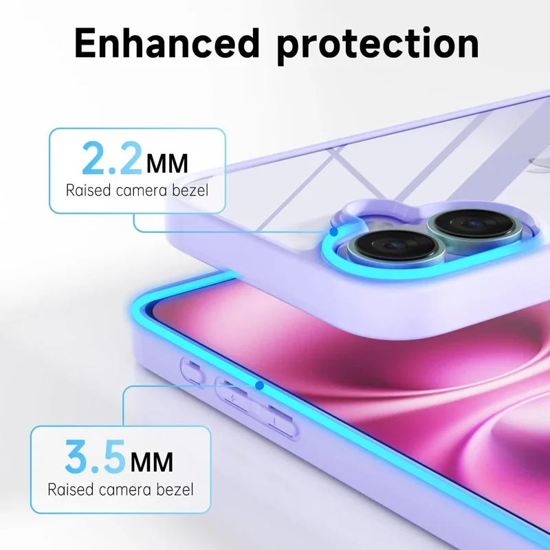 حافظة لهاتف آيفون 17 16 15 14 13 12 11 Pro Max X XS XR 8 7Plus غطاء خلفي شفاف مقاوم للصدمات #4