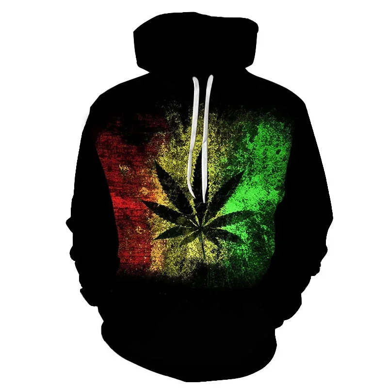 

Fashionable Spring Autumn 3D Cool Print Men's Hoodie Street Personality Wild Loose Top Oversized Comfortable XXS-4XL Maple Leaf