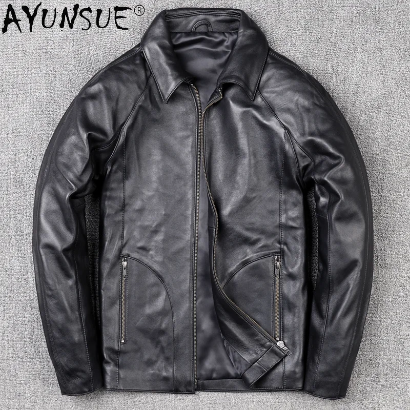 

100% Sheepskin Coat Real Leather Jacket Men Short Mens Jackets and Coats Spring Autumn 2024 Chaquetas Hombre