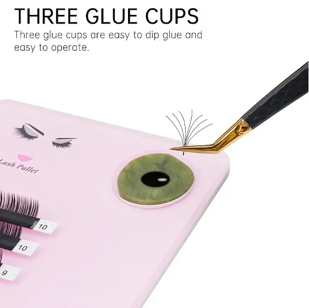 1 pçs acrílico jade pedra placa de extensão de cílios bandeja enxertia cílios titular cola palete placa suporte almofada ferramentas de maquiagem de beleza