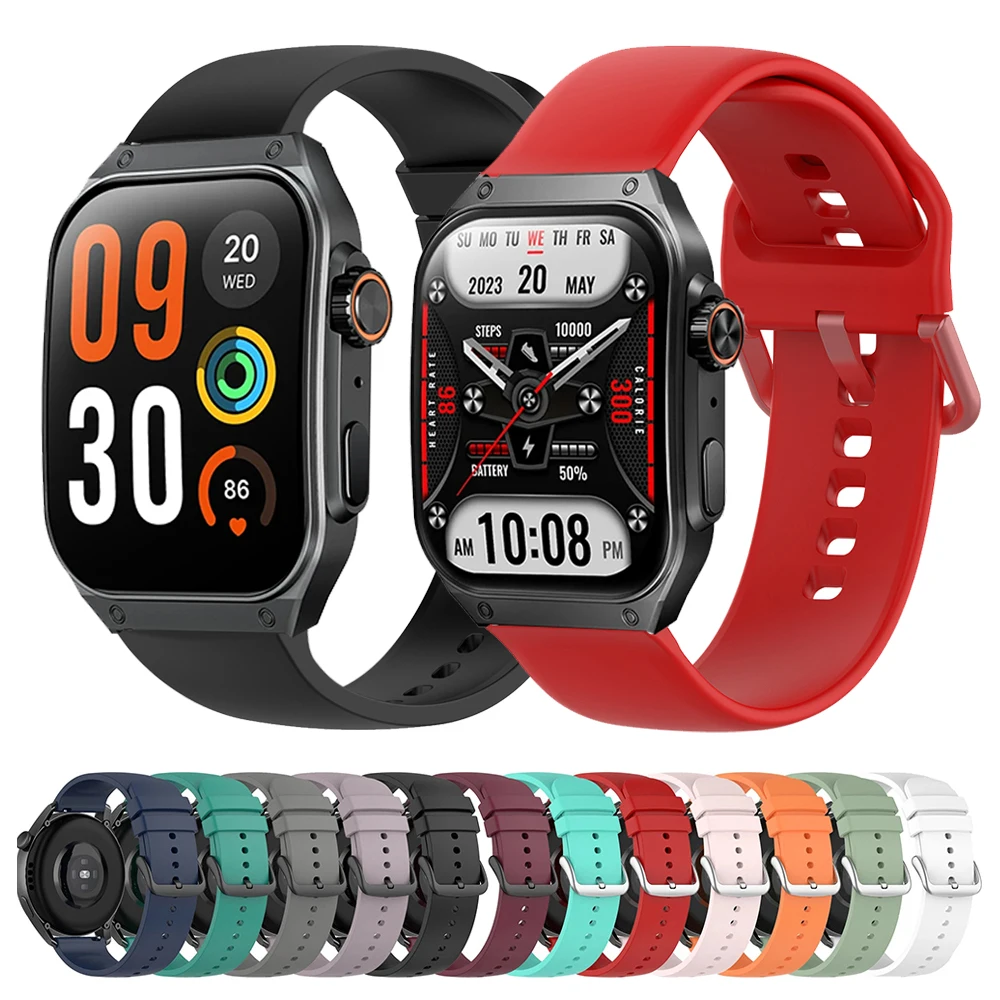 20mm 22mm Band For Haylou watch R8 S8/Watch 2 Pro (LS02 Pro)/RT3 RS3 GST/RS4 Plus/LS02 Silicone Replacement Bracelet Watch Strap