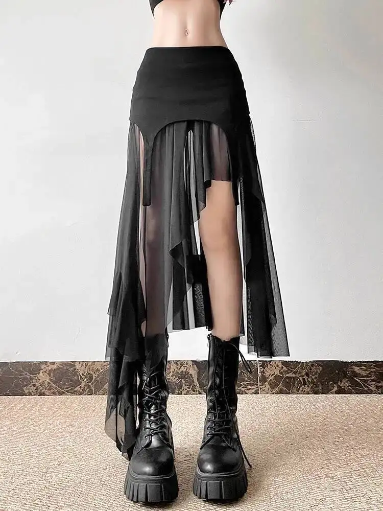 

Women's Wasteland Skirts Style High Waist Skirt Slimming Asymmetric Split Design Bodycon Skirt Post-apocalyptic Wasteland Style