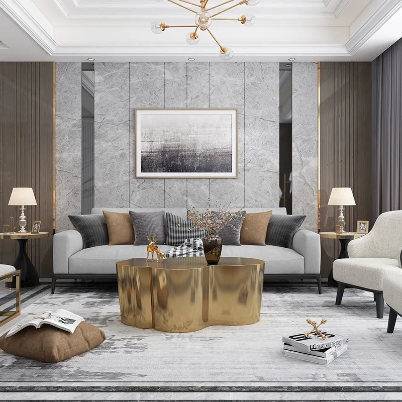 

Creative Cloud Coffee Table Italian-style Stainless Steel Designer Coffee Table Living Room Furniture Jamuan Minum Teh YS40CC