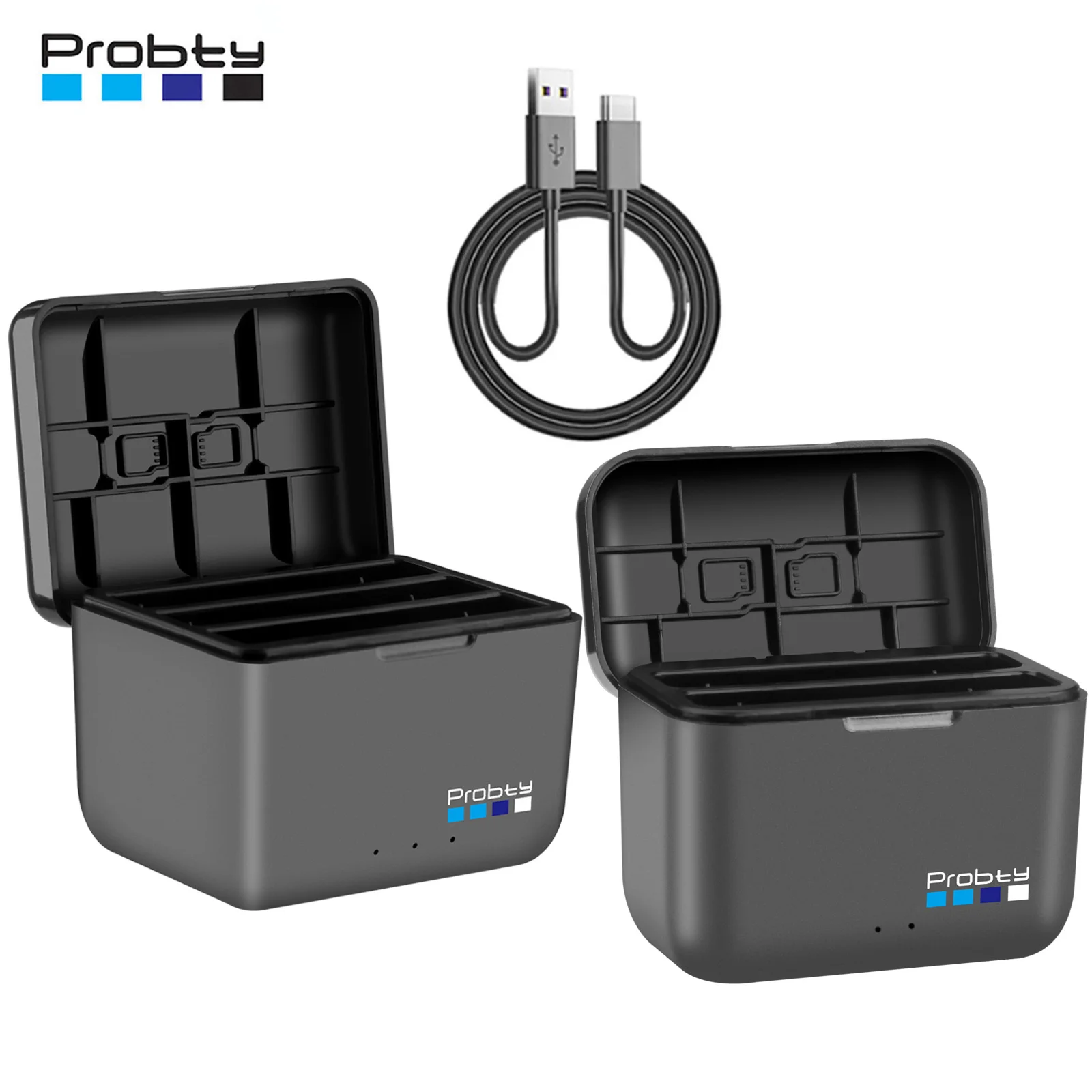 Fast Battery Charger For Insta360 X4 Quick Portable 2 or 3 Channel Battery Charge Storage Station Can Store Misro SD Card
