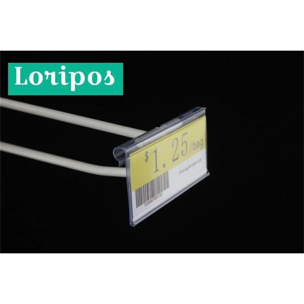 60*45mm Clear Pvc Plastic Price Tag Sign Label Display Holder Thickening For Supermarket Store Shelf Hook Price Tag 50pcs/lot