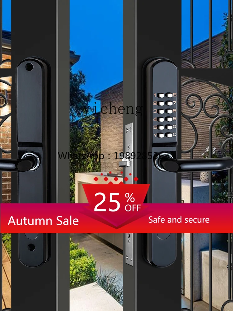 

waterproof double-sided mechanical combination lock aluminum alloy garden fence outdoor door lock